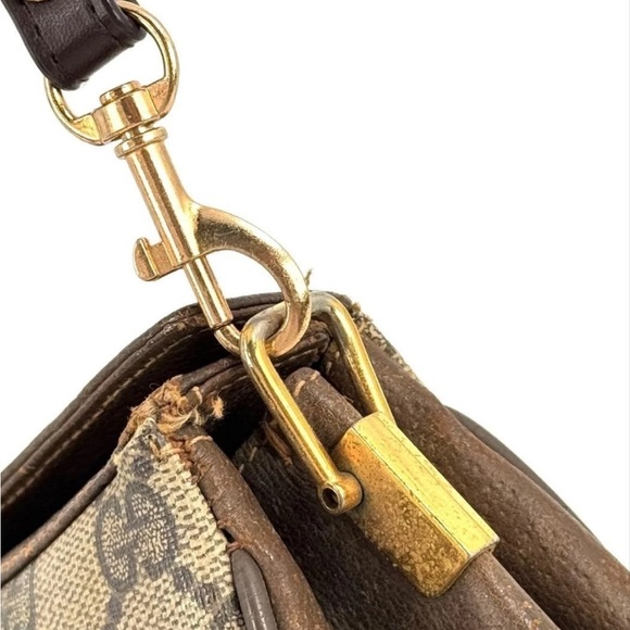 Gucci Beige and Brown Monogram Shoulder Bag - Picture 8 of 11